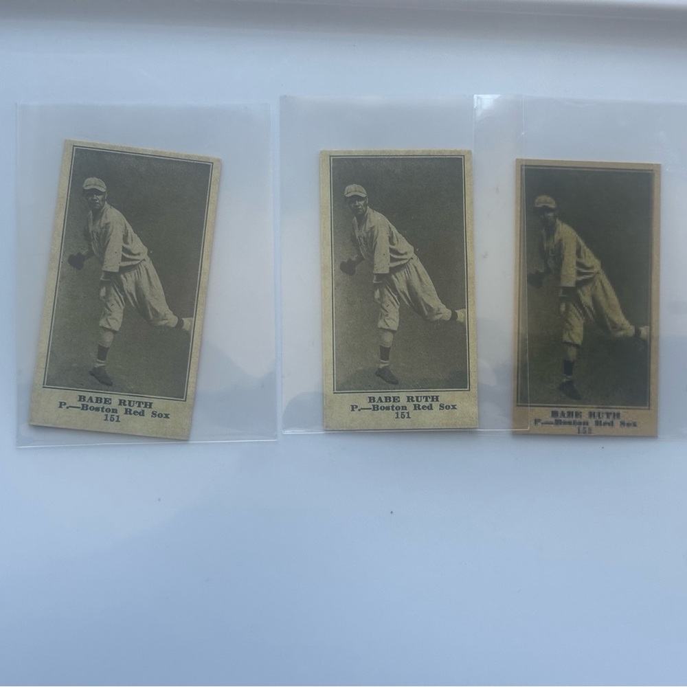 1916 Babe Ruth Rookie RP Cards x3